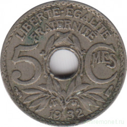 Монета. Франция. 5 сантимов 1932 год.