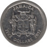 Монета. Ямайка. 5 долларов 2017 год. рев.