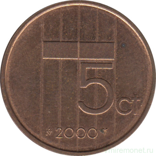 Монета. Нидерланды. 5 центов 2000 год.