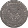 Монета. Сингапур. 50 центов 1991 год. ав.