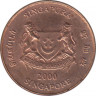 Монета. Сингапур. 1 цент 2000 год. ав.