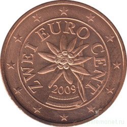 Монета. Австрия. 2 цента 2009 год.