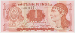 Банкнота. Гондурас. 1 лемпира 2008 год.