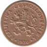 Монета. Чехословакия. 10 геллеров 1930 год.