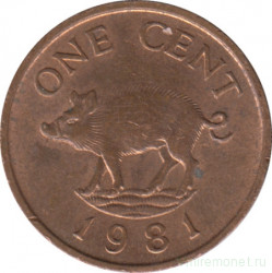 Монета. Бермудские острова. 1 цент 1981 год.
