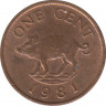 Монета. Бермудские острова. 1 цент 1981 год. ав.