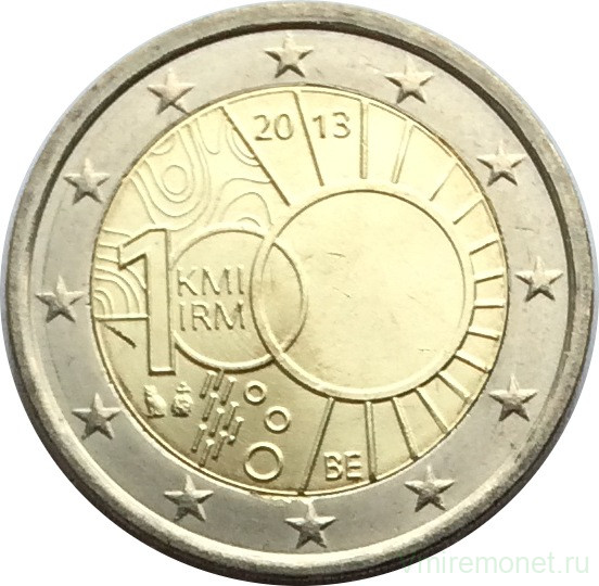 Монета. Бельгия. 2 евро 2013 год. 100 лет Королевскому метеорологическому институту Бельгии. 