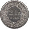 Монета. Швейцария. 2 франка 2012 год.