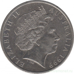 Монета. Австралия. 20 центов 1999 год.