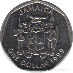 Монета. Ямайка. 1 доллар 1999 год.
