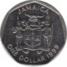 Монета. Ямайка. 1 доллар 1999 год. ав.