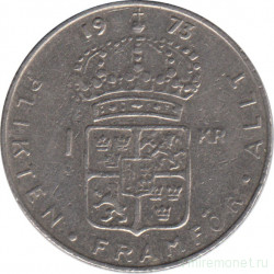 Монета. Швеция. 1 крона 1973 год.