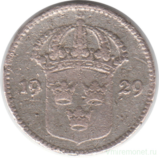 Монета. Швеция. 10 эре 1929 год.
