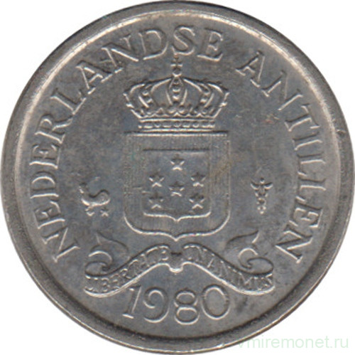Монета. Нидерландские Антильские острова. 10 центов 1980 год.