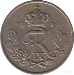 Монета. Дания. 25 эре 1949 год.