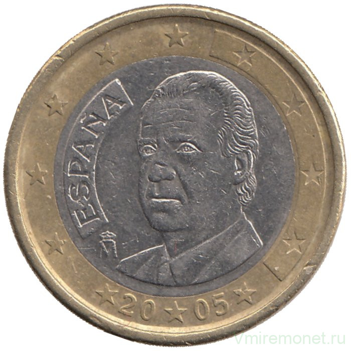 Монета. Испания. 1 евро 2005 год.