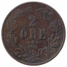 Монета. Швеция. 2 эре 1864 год.