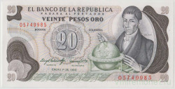 Банкнота. Колумбия. 20 песо 1983 год. Тип 409d.