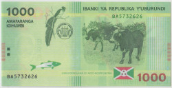Банкнота. Бурунди. 1000 франков 2015 год. Тип 51.