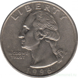 Монета. США. 25 центов 1996 год. Монетный двор P.