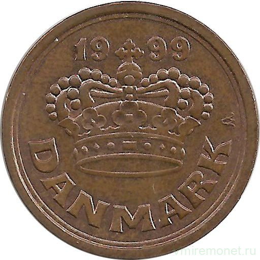 Монета. Дания. 50 эре 1999 год.