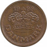 Монета. Дания. 50 эре 1999 год. ав.