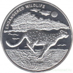 Монета. Конго. 10 франков 2007 год. Вымирающие виды животных. Гепард.