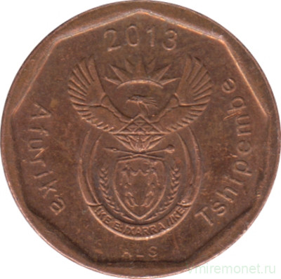 Монета. Южно-Африканская республика (ЮАР). 10 центов 2013 год.