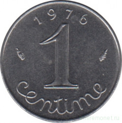 Монета. Франция. 1 сантим 1976 год.