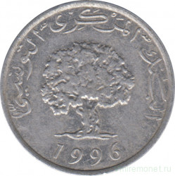 Монета. Тунис. 5 миллимов 1996 год.