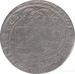 Монета. Польша. Тымф (30 грошей, гульден) 1663 год. Ян Казимир Ваза II. (АТ).
