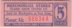 Суррогатные деньги. Шпицберген. Угледобывающая компания США. Ордер на 5 центов для расчётов в товарных лавках 1915 год.