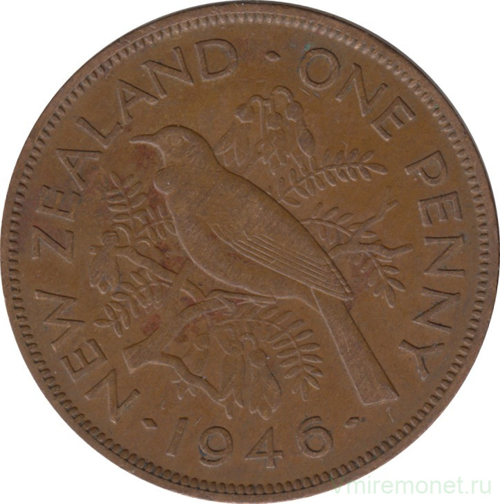 Монета. Новая Зеландия. 1 пенни 1946 год.