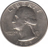  Монета. США. 25 центов 1985 год. Монетный двор D. ав.