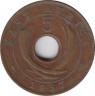 Монета. Британская Восточная Африка. 5 центов 1937 год. KN. ав.