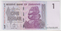 Банкнота. Зимбабве. 1 доллар 2007 год.