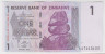 Банкнота. Зимбабве. 1 доллар 2007 год. ав.