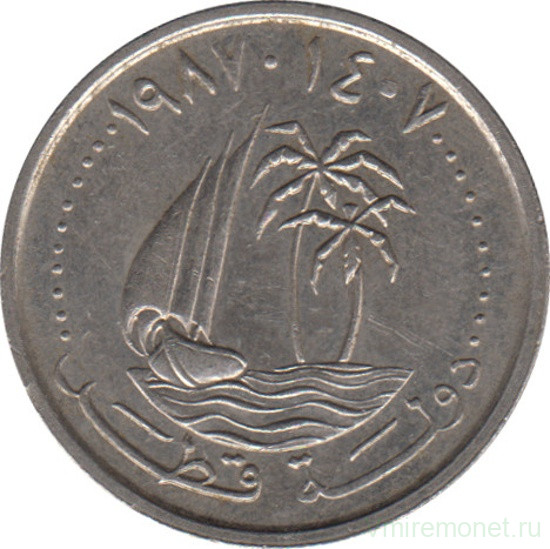 Монета. Катар. 25 дирхамов 1987 год. 