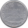 Монета. Французская Полинезия. 5 франков 1977 год. рев.