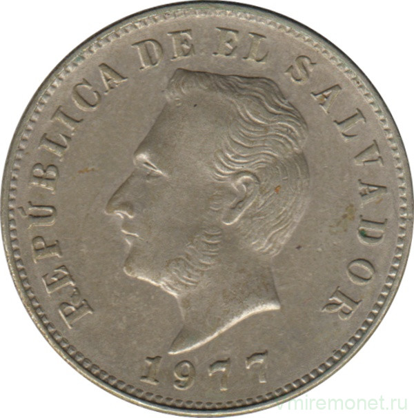 Монета. Сальвадор. 5 сентаво 1977 год.