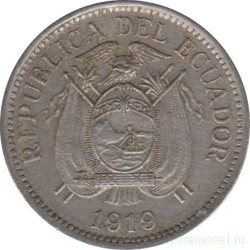Монета. Эквадор. 5 сентаво 1919 год.
