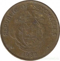 Монета. Сейшельские острова. 10 центов 1982 год.