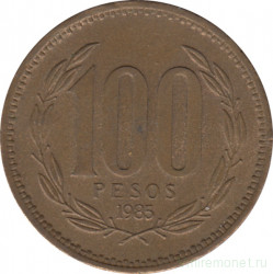 Монета. Чили. 100 песо 1985 год.