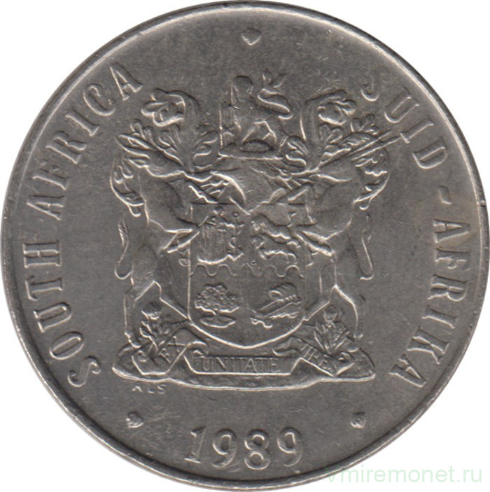 Монета. Южно-Африканская республика (ЮАР). 50 центов 1989 год.