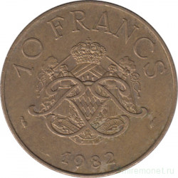 Монета. Монако. 10 франков 1982 год.