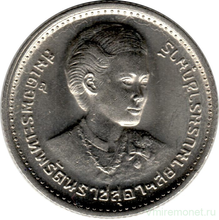 Монета. Тайланд. 1 бат 1977 (2520) год. Инвеститура Принцессы Сириндхорн.