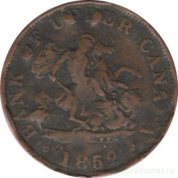 Монета. Канада. Провинция Верхняя Канада. 1/2 пенни 1852 год.