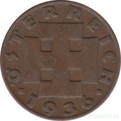 Монета. Австрия. 2 гроша 1936 год.