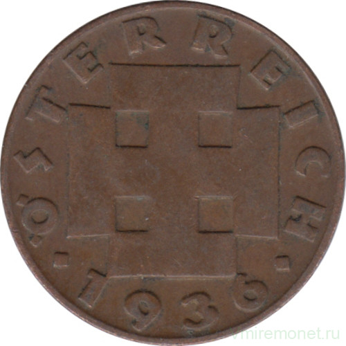 Монета. Австрия. 2 гроша 1936 год.