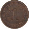 Монета. Германия (Германская империя 1871-1922). 1 пфенниг 1900 год. (А). ав.